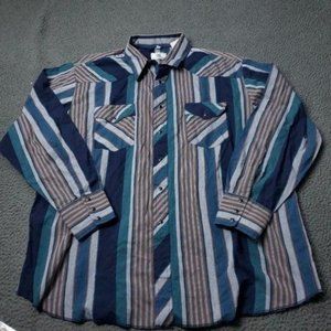 Vintage Corral West Ranchwear Pearl Snap Button Shirt Multicolor Mens 2XL XXL